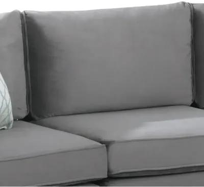 Zelmira Gray Velvet 3 Piece Sofa