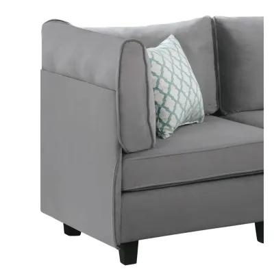 Zelmira Gray Velvet 3 Piece Sofa