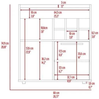 Whitlock 6-Bottle 2-Shelf Bar Cabinet Dark Walnut