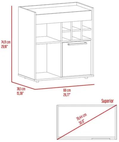 Whitlock 6-Bottle 2-Shelf Bar Cabinet Dark Walnut