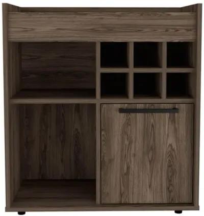 Whitlock 6-Bottle 2-Shelf Bar Cabinet Dark Walnut