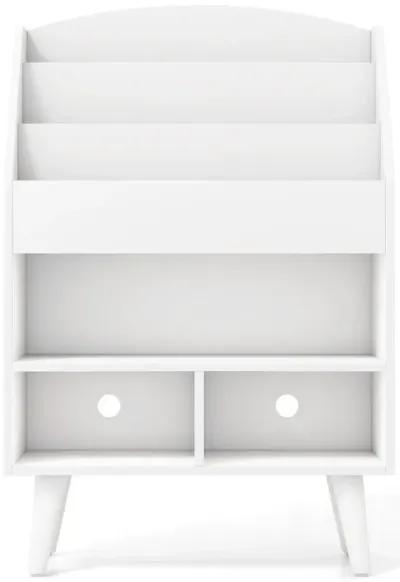 Kids Bookshelf with Open Compartment for Toddlers 3+ Years Old-White