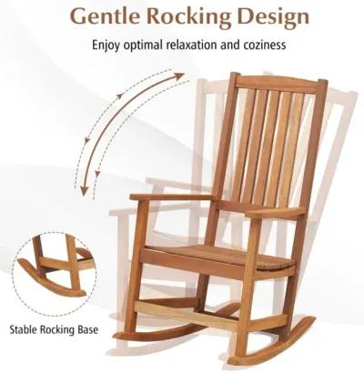 Hivvago Patio Rocking Chair Ergonomic High-Back Outdoor Rocker with Smooth Rocking Base