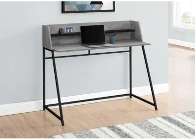 Monarch Specialties I 7551 Computer Desk, Home Office, Laptop, Storage Shelves, 48"L, Work, Metal, Laminate, Grey, Black, Contemporary, Modern