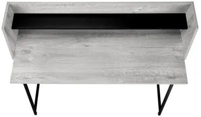 Monarch Specialties I 7551 Computer Desk, Home Office, Laptop, Storage Shelves, 48"L, Work, Metal, Laminate, Grey, Black, Contemporary, Modern