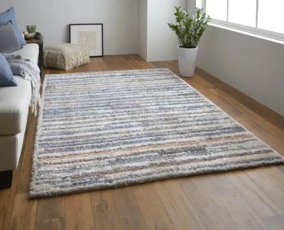 Mynka 39IEF Ivory/Blue/Orange 5' x 8' Rug