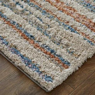 Mynka 39IEF Ivory/Blue/Orange 5' x 8' Rug