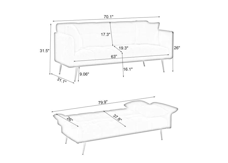 Merax Convertible Sleeper Sofa Bed Futon Loveseat