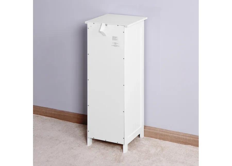 White Bathroom Storage Cabinet, Freestanding Cabinet with Drawers