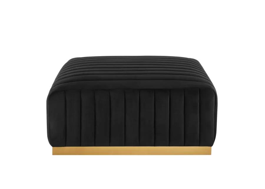 Conjure Channel Tufted Performance Velvet Ottoman