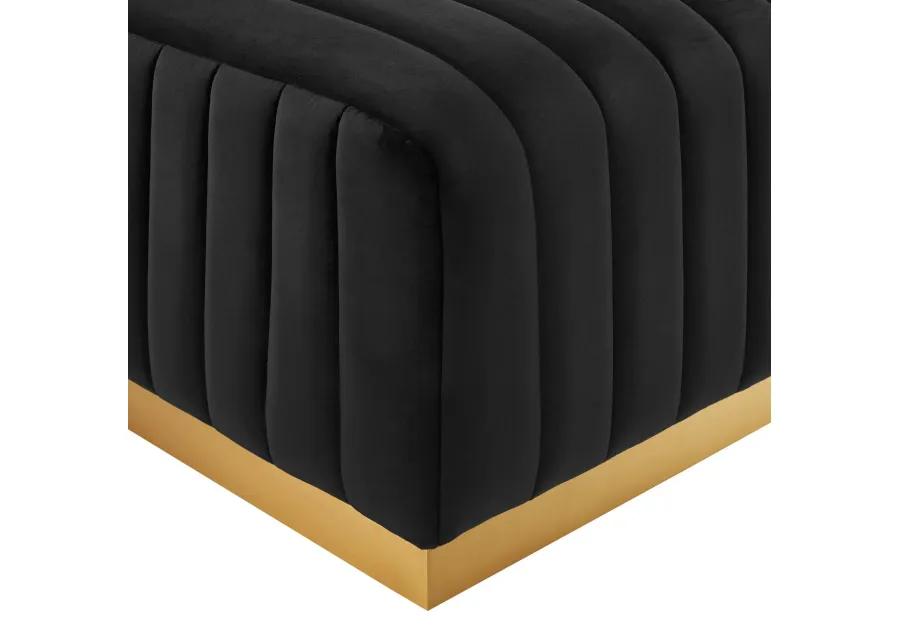 Conjure Channel Tufted Performance Velvet Ottoman