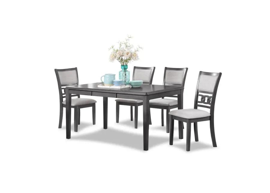 New Classic Furniture Gia 6 Pc Dining Table, 4 Chairs & Bench -Gray