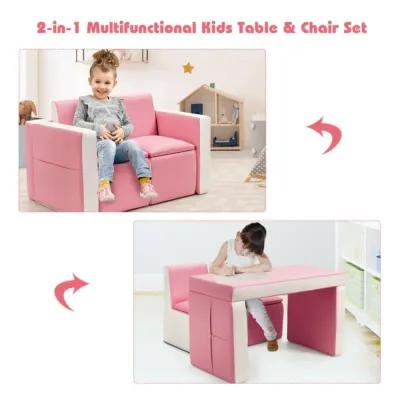 Hivvago Multi-functional Kids Sofa Table Chair Set