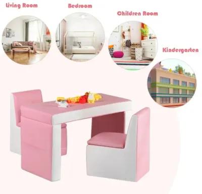 Hivvago Multi-functional Kids Sofa Table Chair Set