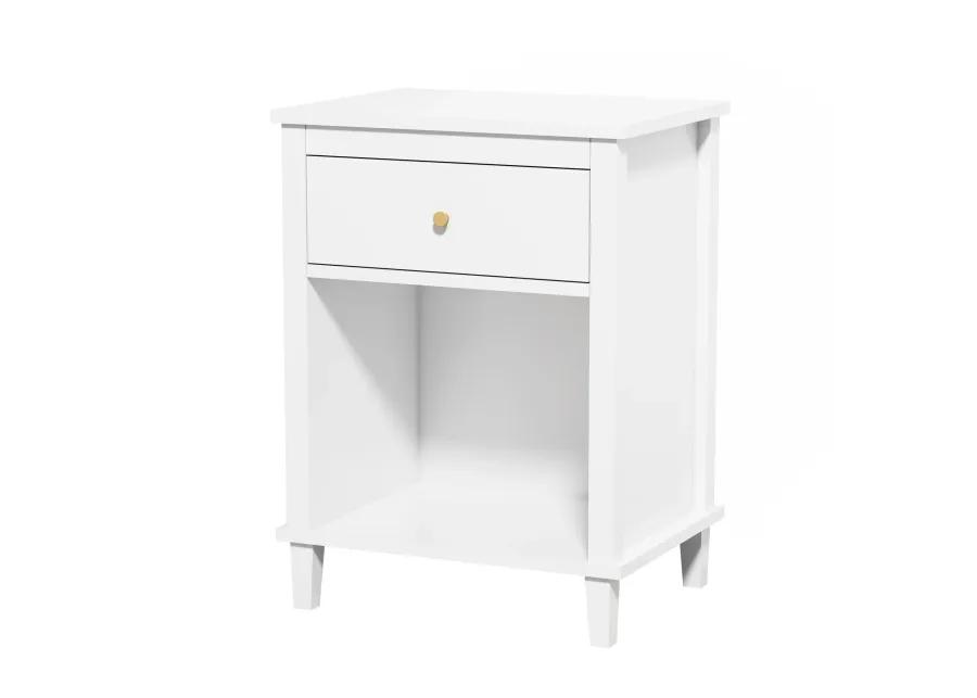 Hivvago Wooden Nightstand with One Drawer and Open Shelf for Bedroom