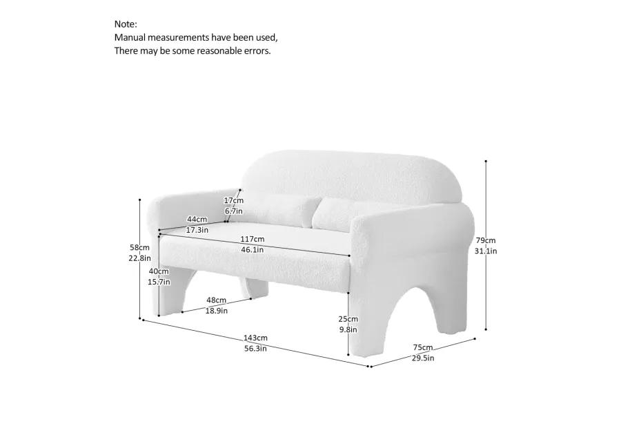 Modern Boucle Loveseat For Living Room