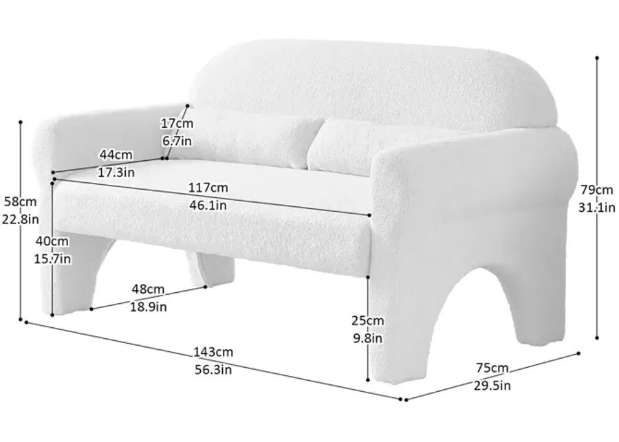 Modern Boucle Loveseat For Living Room