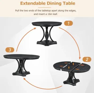 Merax Retro 5-piece Dining Round Table Set