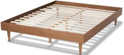 Baxton Studio Rina Mid Century Modern Ash Wanut Finished Queen Size Wood Bed Frame