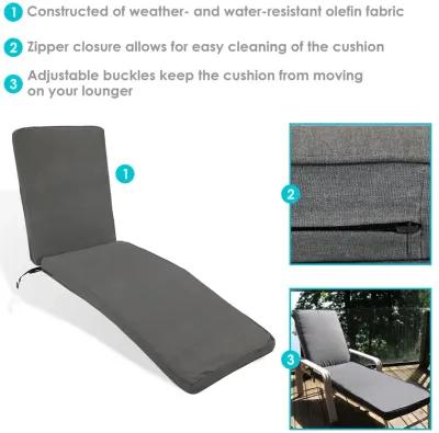 Sunnydaze Indoor/Outdoor Olefin Chaise Lounge Chair Cushion