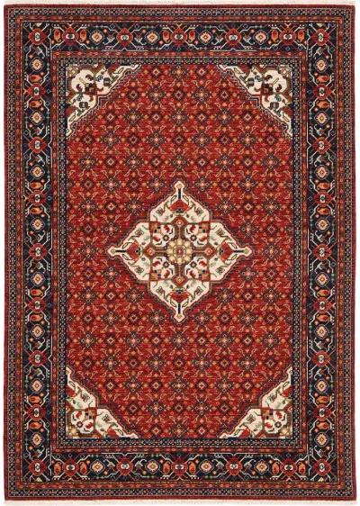 Lilihan 6'7" x 9'6" Red Rug