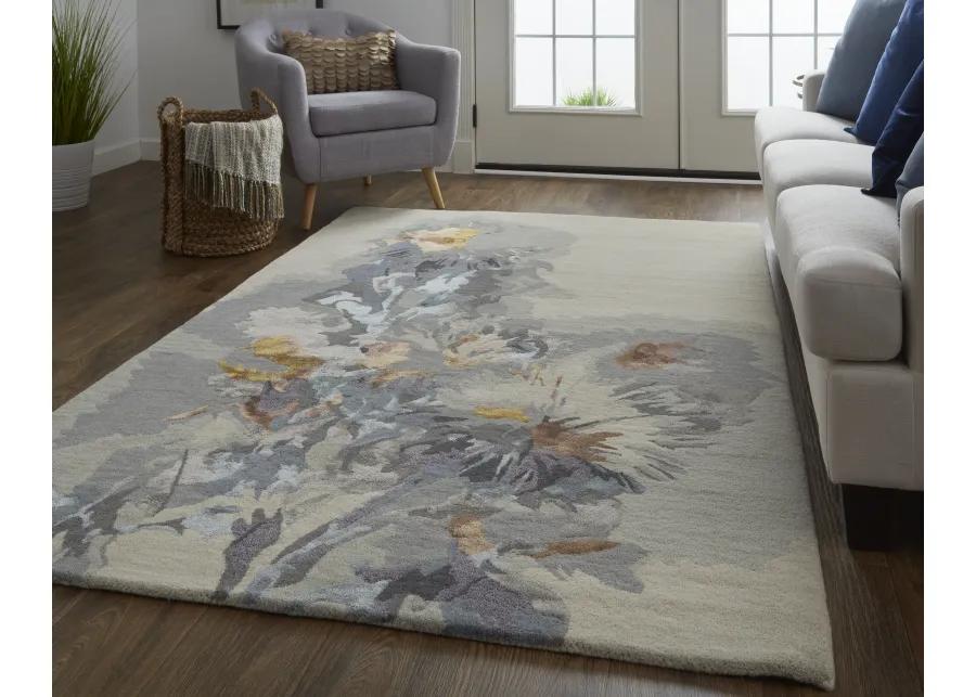 Dafney 8866F Gray/Blue/Orange 5' x 8' Rug