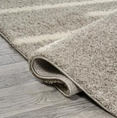 Alaro Berber Stripe Shag Gray/Ivory Rug