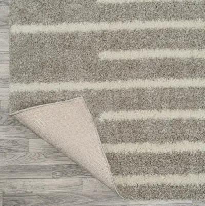 Alaro Berber Stripe Shag Gray/Ivory Rug