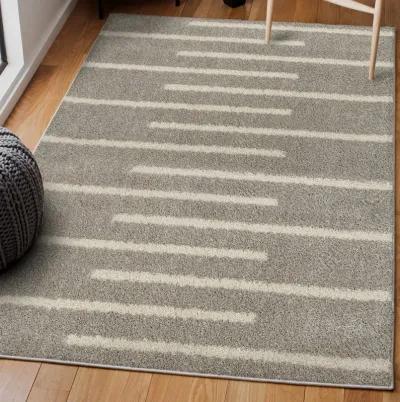 Alaro Berber Stripe Shag Gray/Ivory Rug