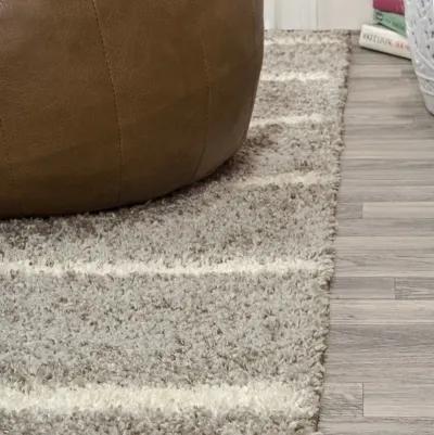 Alaro Berber Stripe Shag Gray/Ivory Rug