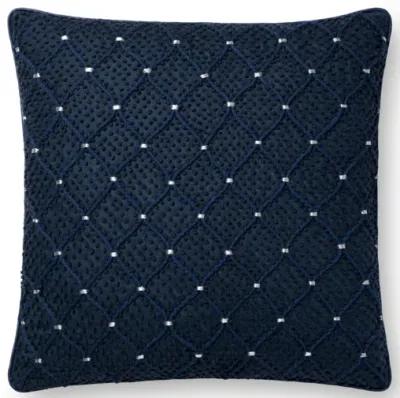 P0675 Navy/Silver 18"x18" Poly Pillow