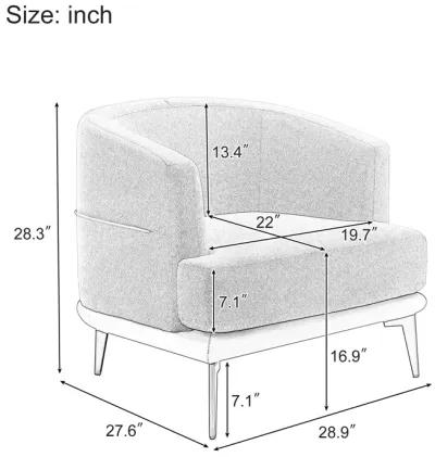 Merax Modern  Barrel Chair Upholstered Accent Chair