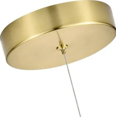 VONN Lighting Integrated LED Height Adjustable Pendant Light in Antique Brass with Glass Shade