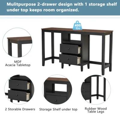 Merax Counter Height Wood Dining Table Set with Cabinet