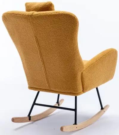 Soft Velvet Rocking Chair for Nursery, Living Room or Balcony