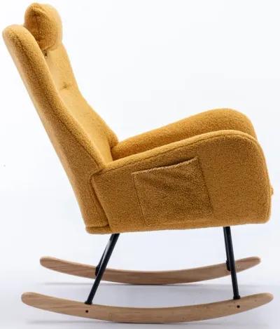 Soft Velvet Rocking Chair for Nursery, Living Room or Balcony