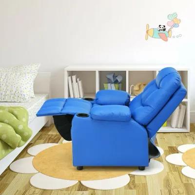 Kids Recliner Chair with Cup Holder and Footrest for Children