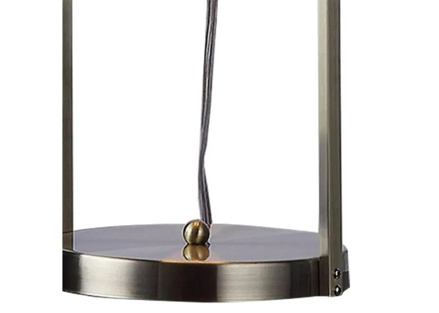 Jim 22 Inch Table Lamp, LED Light, Metal Body, Modern Globe Shade, Brass-Benzara