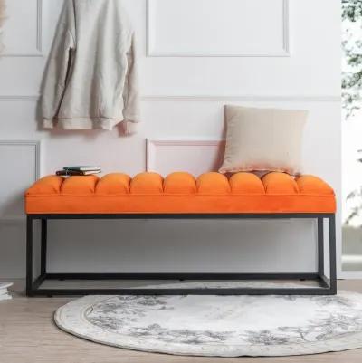 Metal Base Upholstered Bench For Bedroom For Entryway