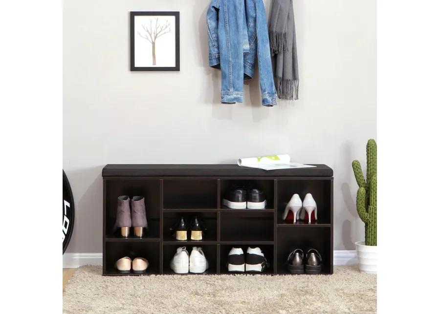 Hivvago Cubbie Shoe Storage Bench with Cushion