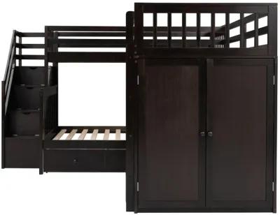 Merax  L-Shaped Bunk Bed With 3 Drawers