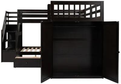 Merax  L-Shaped Bunk Bed With 3 Drawers