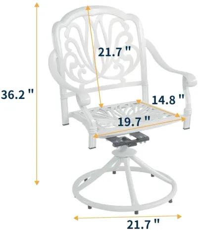 MONDAWE Patio Outdoor Aluminum Dining Swivel Rocker Chairs, Cast Aluminum Swivel Bar Stools (Set of 2)