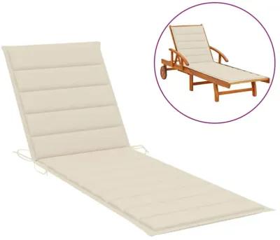 vidaXL Sun Lounger Cushion Cream 78.7"x19.7"x1.6" Fabric