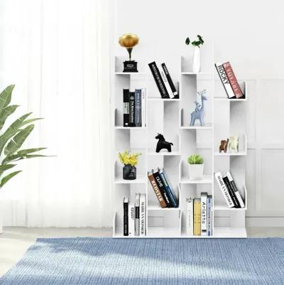 8-Tier Bookshelf Bookcase with 8 Open Compartments Space-Saving Storage Rack