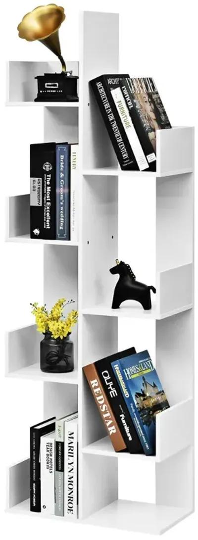 8-Tier Bookshelf Bookcase with 8 Open Compartments Space-Saving Storage Rack