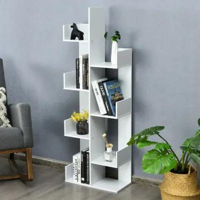 8-Tier Bookshelf Bookcase with 8 Open Compartments Space-Saving Storage Rack