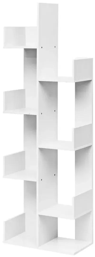 8-Tier Bookshelf Bookcase with 8 Open Compartments Space-Saving Storage Rack