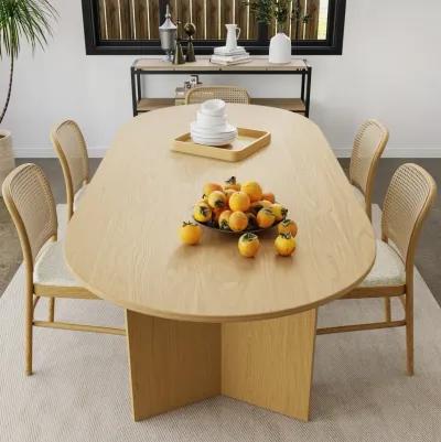 67 Brix Modern Black Oak Wood Oval Dining Table (Seats 6)