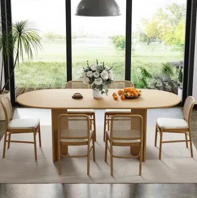 67 Brix Modern Black Oak Wood Oval Dining Table (Seats 6)